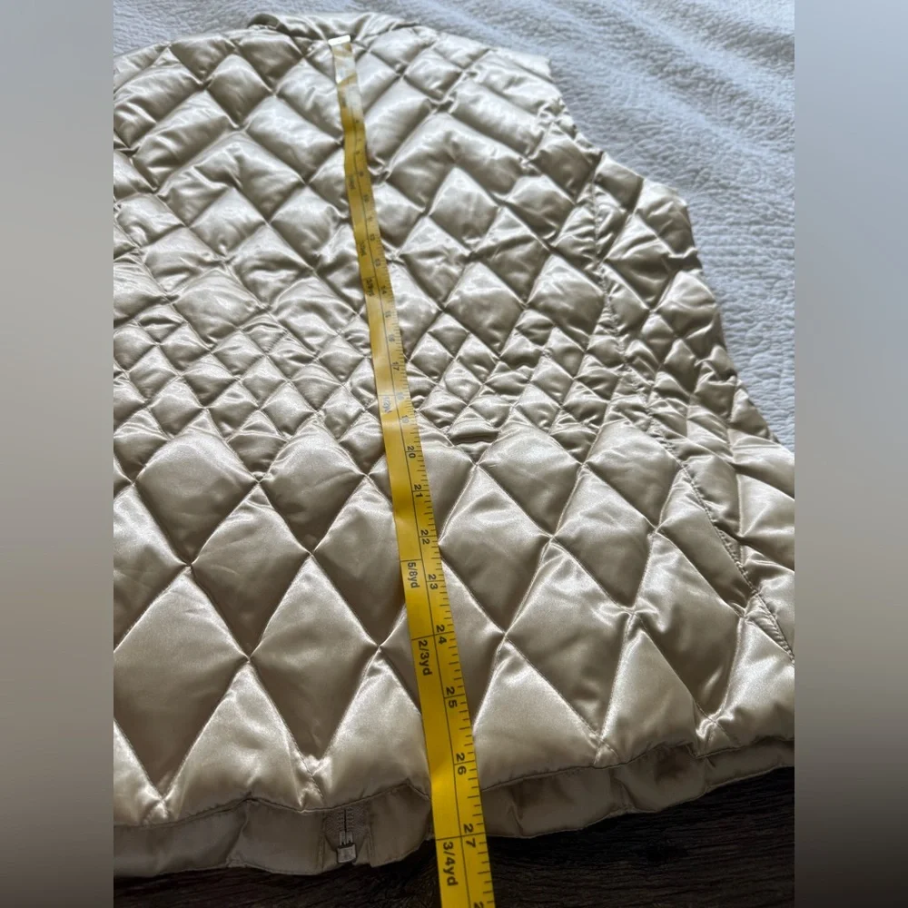 Lands' End Gold Quilted Goose Down Vest - Picture 8 of 10